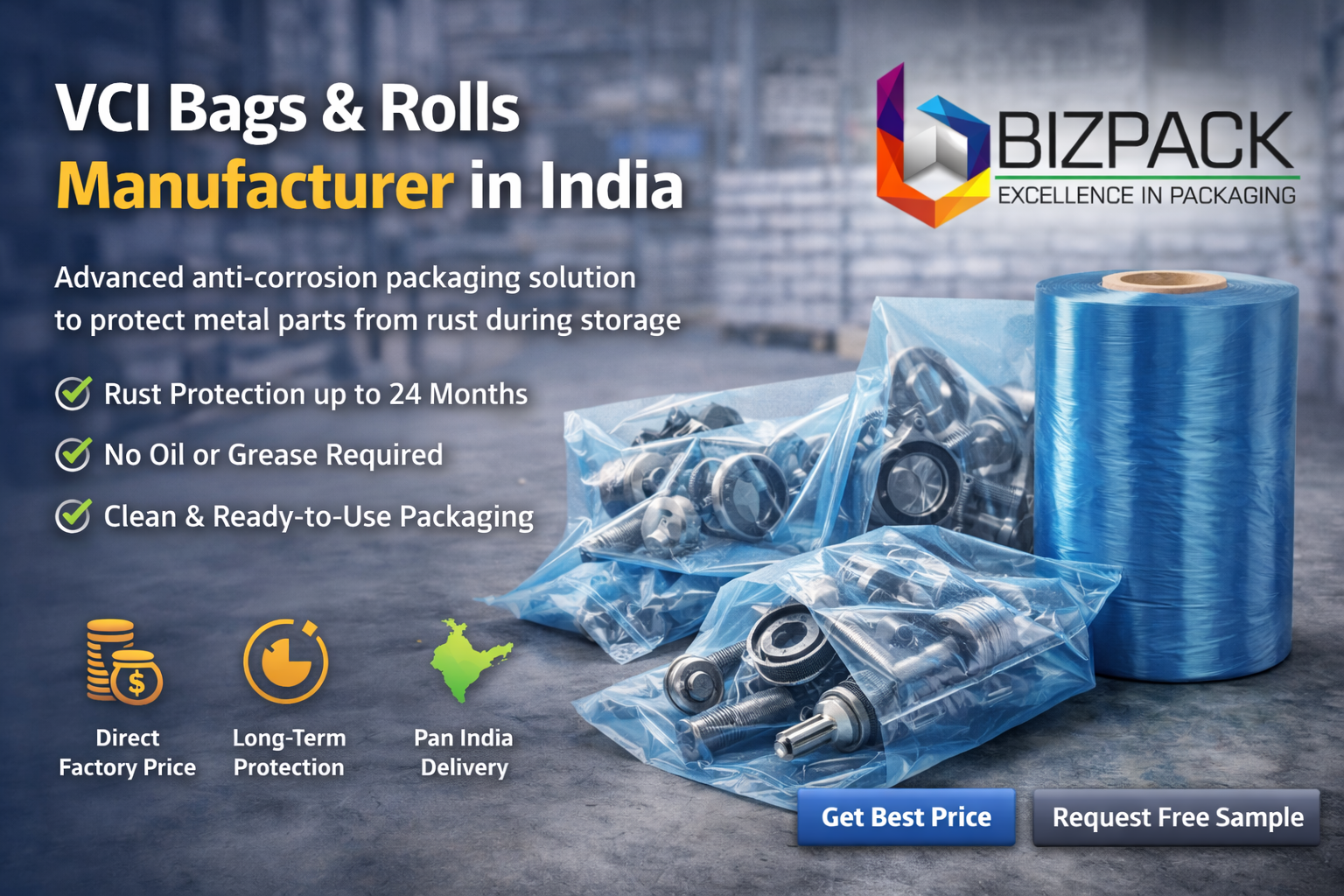 VCI Bags & Rolls Manufacturer in India | Anti Rust Packaging Solution